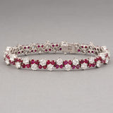 10 Carats Diamonds and Rubies French Vintage Bracelet