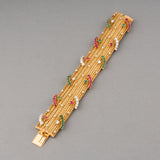 Victor Pourrat Gold Platinum and Precious Stones French Vintage Bracelet