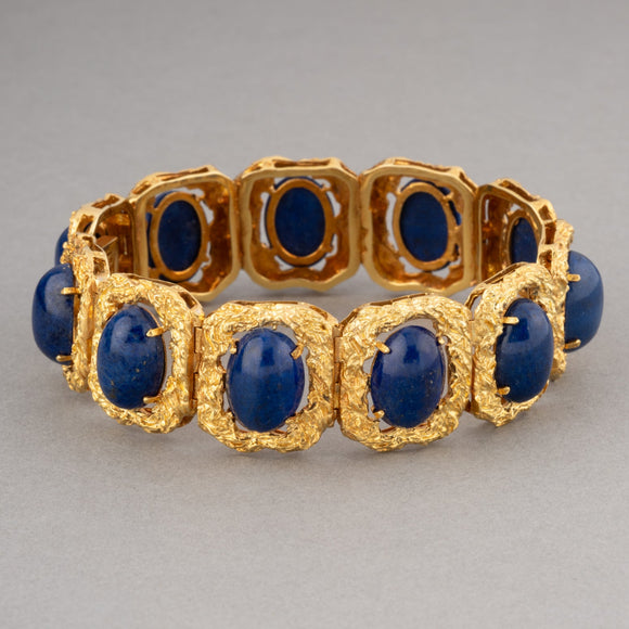 Gold and Lapis Vintage Bracelet