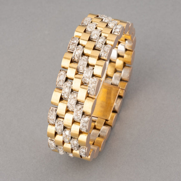 Gold and Diamonds Retro Bracelet