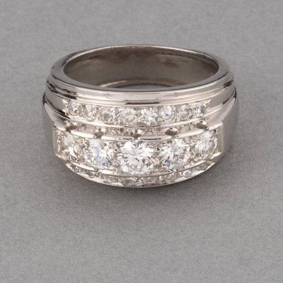 Platinum and Diamonds French Art Deco Ring