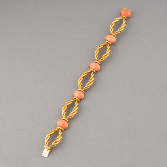 Gold and Coral Vintage Bracelet by Vacheron Constantin