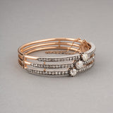 Gold Silver and 4 Carats Diamonds French Antique Bracelet