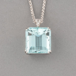 Gold and 52.45 Carats Aquamarine Pendant