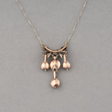 Gold Platinum Silver and Diamonds French Antique Pendant Necklace