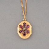 Gold and Amethysts French Antique Locket