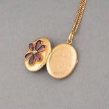 Gold and Amethysts French Antique Locket