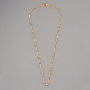 French Gold and Pearls Antique Chain Necklace