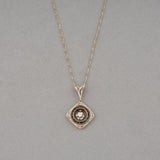 Gold Platinum Diamonds and Sapphires French Antique Pendant Necklace