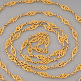 French Antique Gold Chain Necklace Filigrané