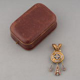 19 Th Century Gold and Micro Mosaïques Locket Pendant