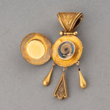 19 Th Century Gold and Micro Mosaïques Locket Pendant