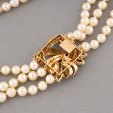 Gold Pearls and Precious Stones French Vintage Necklace