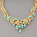 Gold and Turquoises Vintage Necklace