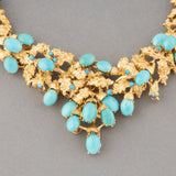 Gold and Turquoises Vintage Necklace