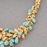 Gold and Turquoises Vintage Necklace