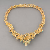 Gold and Turquoises Vintage Necklace