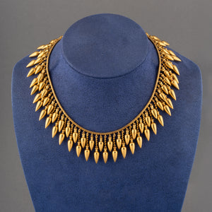 French Antique Necklace Etruscan Revival in Gold