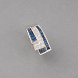 Platinum Diamonds and Sapphire French Art Déco Ring