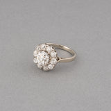 Gold Platinum and 2.40 Carats Diamonds French Antique Ring