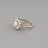 Gold Platinum and 2.40 Carats Diamonds French Antique Ring