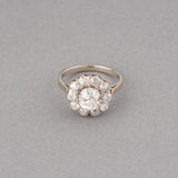 Gold Platinum and 2.40 Carats Diamonds French Antique Ring