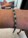 3 Carats Diamonds and 4 Carat Emeralds French Art Deco Bracelet