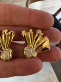 Gold and Diamonds French Vintage Earrings