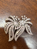 Gold and Diamonds French Vintage Double Clip Brooches