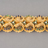 Gold and precious stones French Retro Bracelet