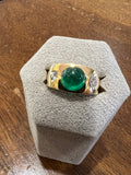 Gold Diamonds and 2 Carats Emerald Ring