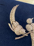 Gold and Diamonds French Vintage Birds Brooch »Inséparables »