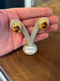 Fred Gold and Citrine Vintage Earrings