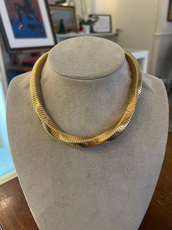 French Vintage Tubugaz Necklace in Gold