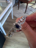 Gold Diamonds and Sapphire French Antique Bracelet