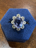 Gold Diamonds and 6.46 Carats Ceylon Sapphire Vintage Ring