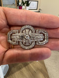 Gold Platinum and 4.50 Carats Diamonds French Art Déco Brooch