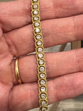 Gold and 4.50 Carats Diamonds French Vintage Bracelet