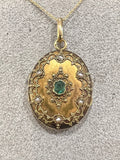 Gold and Emerald French Antique Locket