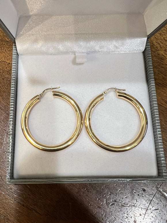 French Yellow Gold Vintage Créoles Earrings