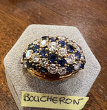 Boucheron Paris Gold Diamonds and Sapphires Vintage Ring