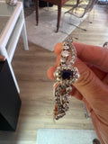 Gold Diamonds and Sapphire French Antique Bracelet