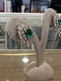 4.50 Carats Diamonds and 2.80 carats Emeralds Vintage Earrings