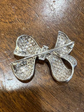 Platinum and 4 Carats Diamonds Vintage Brooch