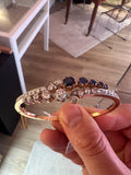 Gold Diamonds and Sapphires French Antique Bracelet