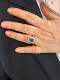 Gold Diamonds and Sapphire French Antique Ring