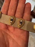 Gold Diamonds and Sapphires Vintage Earrings