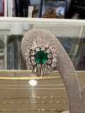 4.50 Carats Diamonds and 2.80 carats Emeralds Vintage Earrings