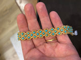 Gold and Turquoizes French Bracelet