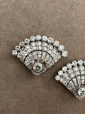 Broches Double Clip Art Déco Français en platine et diamants 12 carats